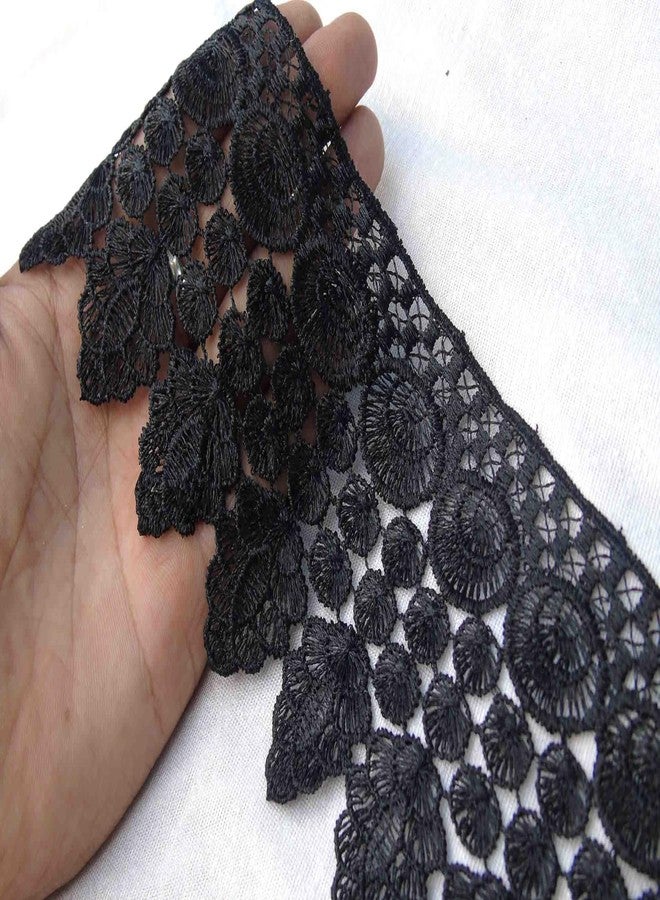 Strala Black Color Laces for Dresses, Sarees, Lehenga, Suits, Bags, Decorations, Borders, Crafts and Home Décor,Blouse (3mtr) Design-567
